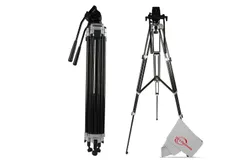Vivitar Cinema Series 75" Aluminum Alloy Tripod Twin Handle Control Two-Way Fluid Head 360° Panning 30lbs Load Capacity