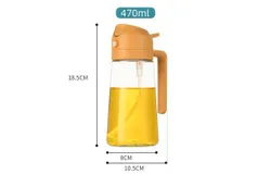 Kitchen portable spray-in-one dual-purpose oil bottle household two-in-one glass automatic opening and closing spray bottle spray-orange