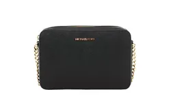 Michael Kors Jet Set Large East West Black Leather Crossbody Bag Handbag