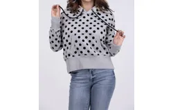 Wanakome Mimi Velvet Polka Dot Hoodie In Grey