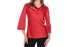 Frank Lyman Red Sateen Blouse In Red