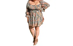 Apple B Autumn&apos;s Floral Dress In Grey&sol;multi