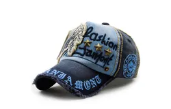Cotton Men Sun Visor Cap Baseball Adjustable Sport Summer Cap-Blue