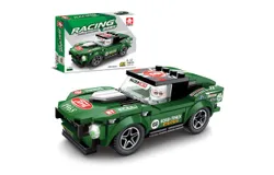 162 Pieces  Small Pellet Puzzle Block Toys Racing Car DIY Boys ，Green