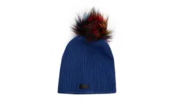 Maniere Knit Wool Hat With Pom In Blue