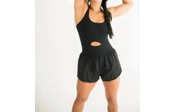 Falcon Park Joy Athletic Romper In Black