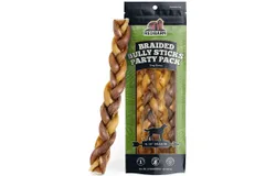 All Natural 8-12" Braided Bully Sticks for Medium & Large Dogs Healthy Long Lasting Beef Chews Variety Party Pack Single Ingredient Low Odor Rawhide Free 1 lb Bag