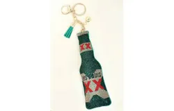 Sophia Collection Women&apos;s Dos Equis Bottle Rhinestone Keychain In Green