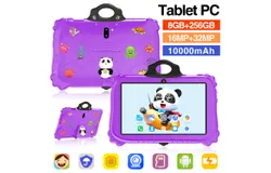 Kids Tablet Android 7&period;1 12G&plus;512G 1280&ast;800 10&period;1 inch HD Screen Learning Tablet Safe and Protective Design 2500mAh Available in a variety of colors and memory options-8G&plus;256G  purple