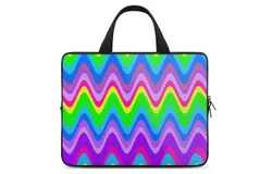 Groovy Disco Waves - 70s Neon Glow Laptop Bag Women Man 10 12 13 15 17 Inch Office Notebook Travel Computer Handbag Waterproof Bag Notebook Cover