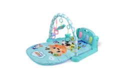 Pedal piano baby piano gym crawl mat newborn boys and girls early education toy-Mint green animal world-655898127127