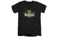 Rick And Morty Pickle Rick Short Sleeve Adult V Neck Premium Cotton Tee &sol; T-Shirt
