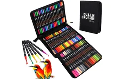 Art Markers Dual Tip Brush Pens&comma; Dye Marker Sets&comma; Art Marker Sets&comma; Pointed Tip Brush Pens&comma; Fine Tip and Brush Tip Color Markers for Kids and Adults&comma; 60&sol;72&sol;100&sol;120 Color Sets with Boxes Available-72colors