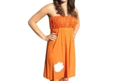 Livy Lu Clemson University Logo Ruffle Dress In Orange