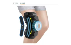 Fit Geno Hinged Knee Brace for Meniscus Tear&colon; Adjustable Knee Support for Knee Pain w&sol;Side Stabilizers & Hinges for Injury or Surgery Recovery -M