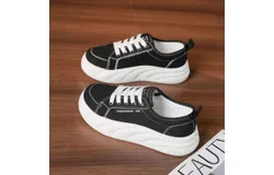 Women's Canvas Shoes White Canvas Sneakers Women's Casual Shoes Low Top Black Sneakers Comfortable Tennis Shoes
