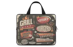 Fast Food Restaurant Menu Laptop Bag Women Man 10 12 13 15 17 Inch Office Notebook Travel Computer Handbag Waterproof Bag Notebook Cover