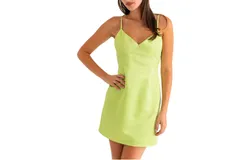 Le Lis Tie Strap Mini Dress In Lime Green