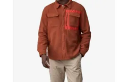 Patagonia Synchilla Fleece Shirt Jacket In Burnished Red