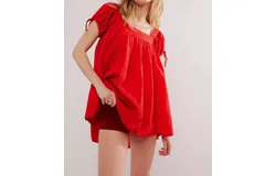 Free People Summer Camp Tunic In Fiery Red