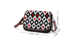 Gambling Casino Cards Vintage Crossbody Bag for Women Medium Leather Hobo Bags Shoulder Bag Classic City Leather Satchels