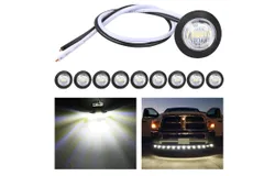 10 PCS 3&sol;4 Inch Round LED Clearance Light LED Front Rear Side Marker Indicator Light Marker Light for Truck RV Car Bus Trailer Van Caravan Boat