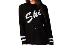 Angel Ski Drawstring Pullover In Black&sol;gray