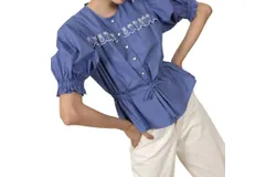 Emily Lovelock Jill Blouse In Blue