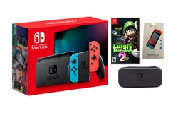 Nintendo Switch Neon Bundle With Accessories and Luigi&apos;s Mansion 2 HD Game