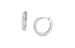 12&period;5Mm Diamond And 14K White Gold Huggies by eklexic
