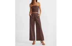 Sndys&period; Romi Linen Top In Chocolate