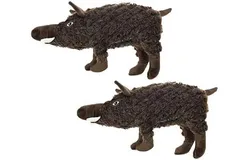MIGHTYMassive-White-Javelina-Squeaker-Multiple Layers&period; Made Durable&comma; Strong & Tough&period; Interactive Play Dog Toy &lpar;Tug&comma; Toss & Fetch&rpar;&period; Machine Washable & Floats&period; &lpar;Massive 2 Pack&rpar;