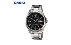Casio Watch Men&apos;s Business Mechanical Quartz Watch&comma; Black MTP-1384D-1AVDF