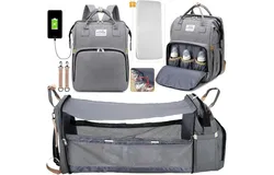 Mochila Pañalera para Bebé - Pañaleras Modernas Backpack Multifuncional de Gran Capacidad Ultra con Cable Usb Exteriores Mochila de Viaje Impermeable Gran Capacidad para Mamá y Papá