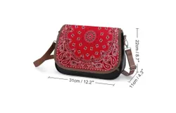 Bandana - Red Art Vintage Crossbody Bag for Women Medium Leather Hobo Bags Shoulder Bag Classic City Leather Satchels