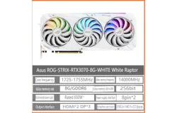 ROG Strix GeForce RTX™ 3070 V2 White Edition 8GB GDDR6 graphics card adopts a pure and elegant white appearance and has strong cooling performance
