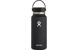 HYDRO FLASK Wide Mouth vacuum insulated stainless steel water bottle with leakproof closeable lid for cold water drinks&comma; sports&comma; travel&comma; car and school-Black
