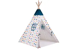 Bigjigs Toys Tipi de tela para niños&comma; 120 cm de altura&comma; bolsillos cosidos para sujetar los postes en su lugar