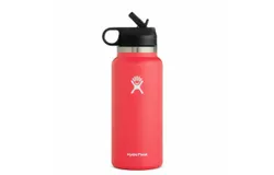Hydro Fask Vacuum Insulated Stainless Steel Water Bottle Wide&NewLine;Mouth With Straw Lid 32OZ