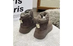 ZIYAN Popular thick-soled snow boots for women in winter new style plus velvet thickened warm cotton boots showing feet small cotton shoes for women versatile outdoor Xue