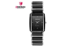 Fashion Couple Watches Women Men Lover&apos;s Watch Unique Rhinestone Ceramics Quartz Waterproof Wristwatches