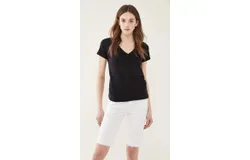 Rag & Bone Women The Vee Tee Black Short Sleeve Cotton T-Shirt