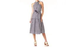 Tart Collections Bella Midi Dress In Poplin Stripe&sol;mini Poplin Stripe