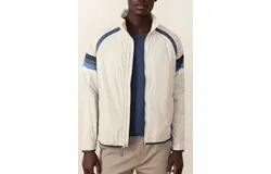 Marine Layer Lightweight Varsity Puffer Jacket In Whitecap