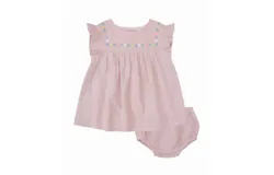 Petit Confection Girls&apos; Muslin Dress Set In Mauve