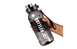 Water Bottle with Time Markings&comma; BOTTLED JOY 1 Litre Sports Water Bottle with Handle Leakproof Reusable & BPA Free&comma; Flip Cap with Cleaning Brush Daily Water Intake Bottle Ideal for Gym Office
