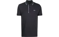 Hugo Boss Mens Paule Short Sleeve Pique Cotton Polo Shirt In Navy