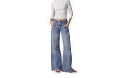 Edyson Cary High Rise Long Wide Leg Jeans In Light Arles Wash