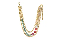 Tova Elaine Necklace In Gold&sol;green&sol;pink&sol;purple