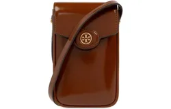 Tory Burch Women&apos;s Robinson Leather Phone Crossbody Bag&comma; Dark Sienna